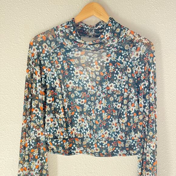 NEW Free People all dolled up floral cropped blouse - Picture 12 of 12